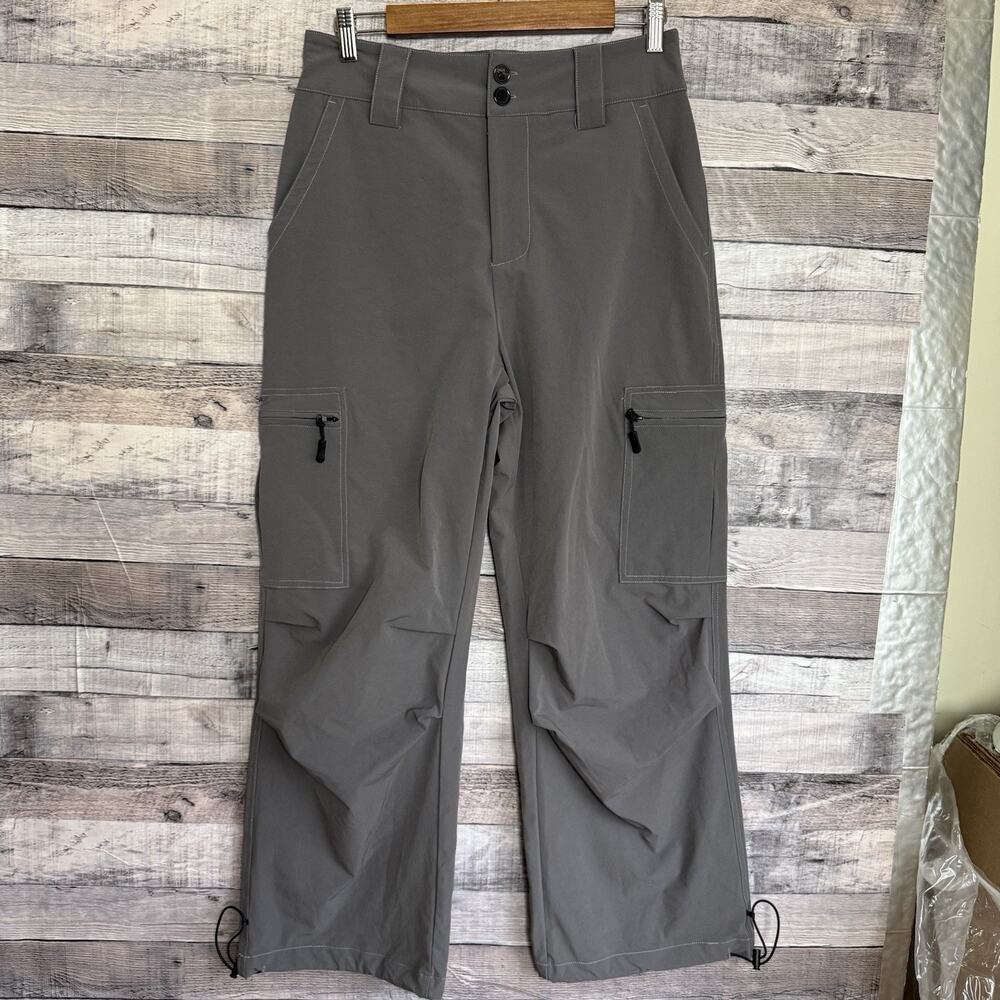 Halara Women's Zipper Side Pocket Wide Leg Cargo Pants Gray Large